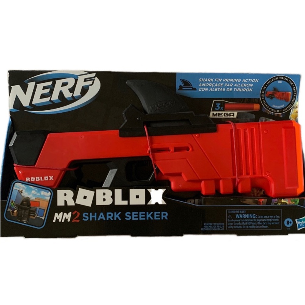 NERF Roblox MM2 Shark Seeker Dart Blaster Virtual Code Included